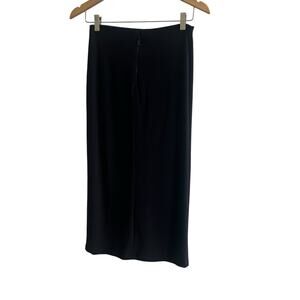 Alice & Olivia Air Maxi Skirt Size 8 Black Front Slit Minimalist Whimsy Goth